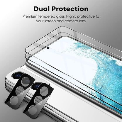 JETech Screen Protector for Samsung Galaxy S22+/S22 Plus 5G with Camera Lens Protector, Easy Installation Tool, Tempered Glass Film, Fingerprint ID Compatible, 2-Pack Each