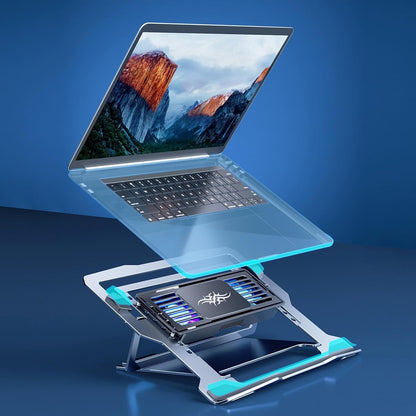 Laptop Stand with Cooling Fan - Quiet Laptop Cooling Pad Height Adjustable,Rechargeable Cooler Ergonomic Notebook Support Tabletop Riser for Boyfriend, Girlfriend