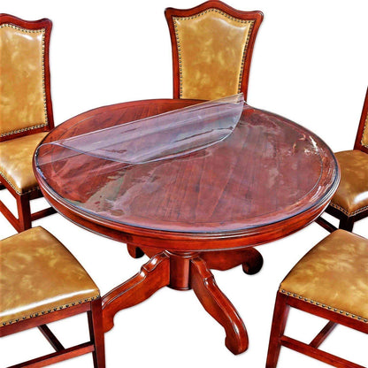 Round Clear Plastic Table Protector Cover Pad Thick Wipeable PVC Vinyl Tablecloth Furniture PVC Protective Desktop Liner Cover Waterproof Dining Tabletop Protection Desk Top Pad 36 Inch Diameter Round
