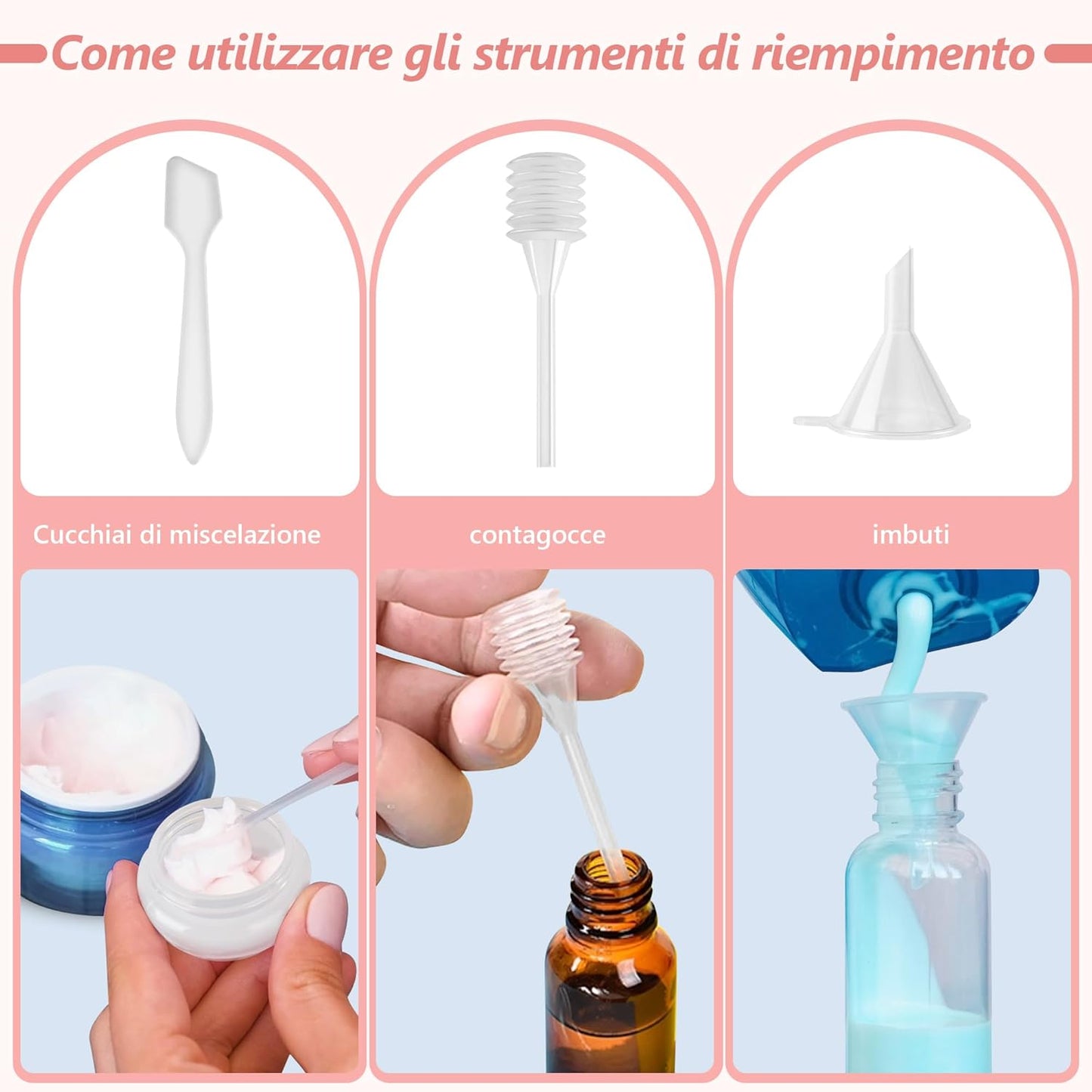 11 x Travel Liquid Containers, 30/50/60/80 ml Travel Liquid Kit, Silicone Travel Kit, for Filling Toiletries, Shampoo, Transparent Spray Bottles, Small Cream Jars