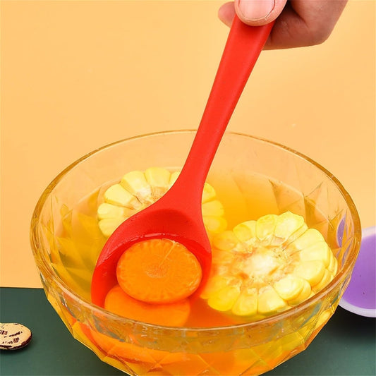 Silicone Spoon Kitchen Utensils Spoon Kitchen Gadget Soup Spoon for Kitchen Utensils Kitchen Cooking Cooker Indian 4L (Purple, One Size)