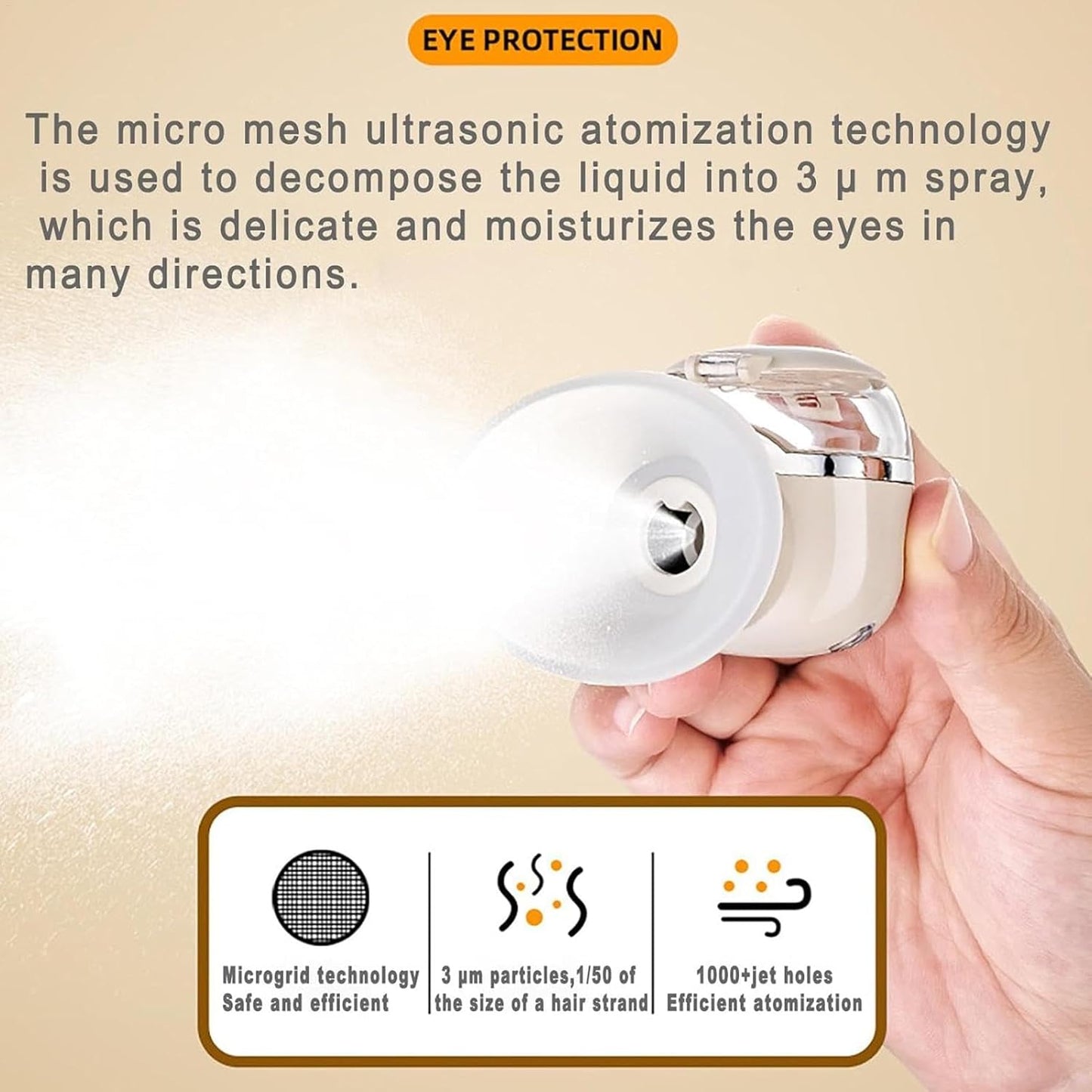 Portatile Eye Mister, Eye Moisturizer Sprayer, Eye Skin Care Umidifier, Compact Eye Misting Umidificatore, Heated Eye Moisturizer Sprayer, 2.01x1.69x1.97 Inches Portable Eye Umidifier for Skincare