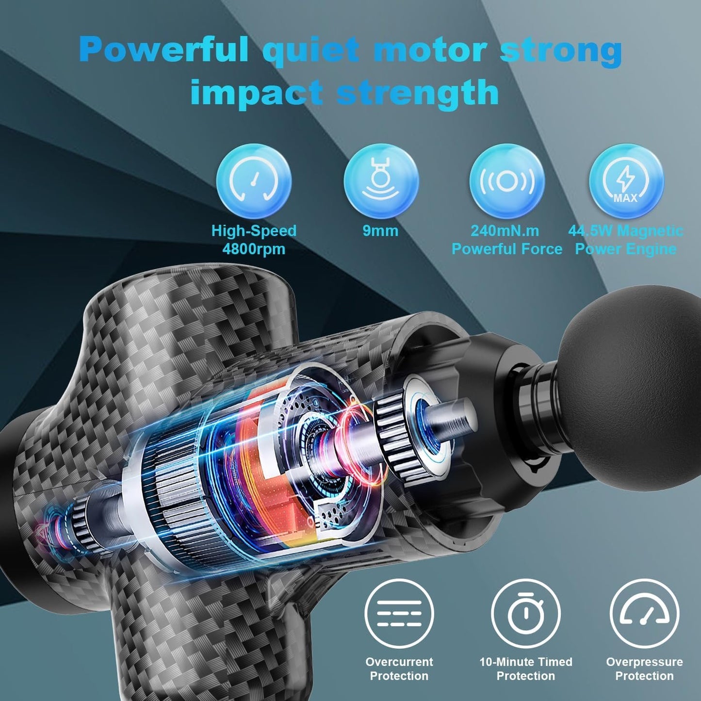 Massage Gun Powerful Portable Sports Massage Gun with 30 Speeds 8 Massage Heads, High Speed Quiet Motor Massage Gun, LCD Screen, Carry Case, Gift for Men Women