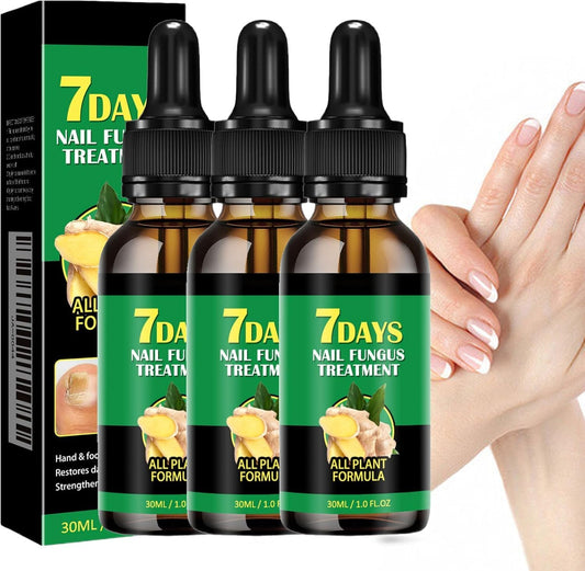 3 PCS 7 Days Ginger Nail Ginger Nail Treatment Nail Support Nail Care, Ginger Nail Growth Serum, Ginger Cuticle Care Oil for Nails, Nail Strengthener for Damaged Nails