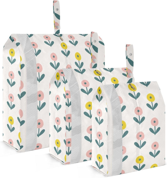 3 Set Packing Travel Organizer Rustic Flowers Cute Portable Closet Storage Compression Bags Bedroom Storage And Organization
