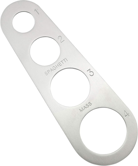 Batino 4-Hole Stainless Steel Spaghetti Measure Tool - Manual Pasta Measurer - Silver