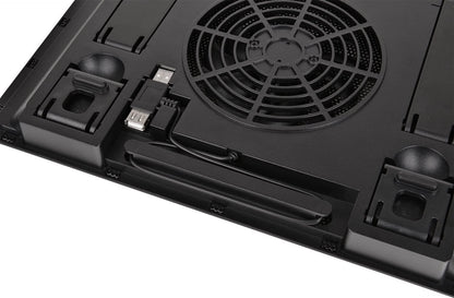 Thermaltake Massive A23 Steel Mesh Panel Single 120mm Fan 10"-16" Laptop Notebook Cooling Pad CL-N013-PL12BL-A, Black