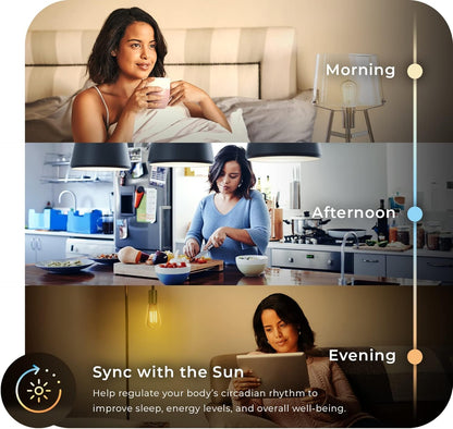 Globe Electric 34919 Wi-Fi Smart 5.5W (60W Equivalent) Straight Filament Tunable White Amber Glass LED Light Bulb, No Hub Required, Voice Activated, 2000K - 5000K, Vintage Edison Style, E26 Base