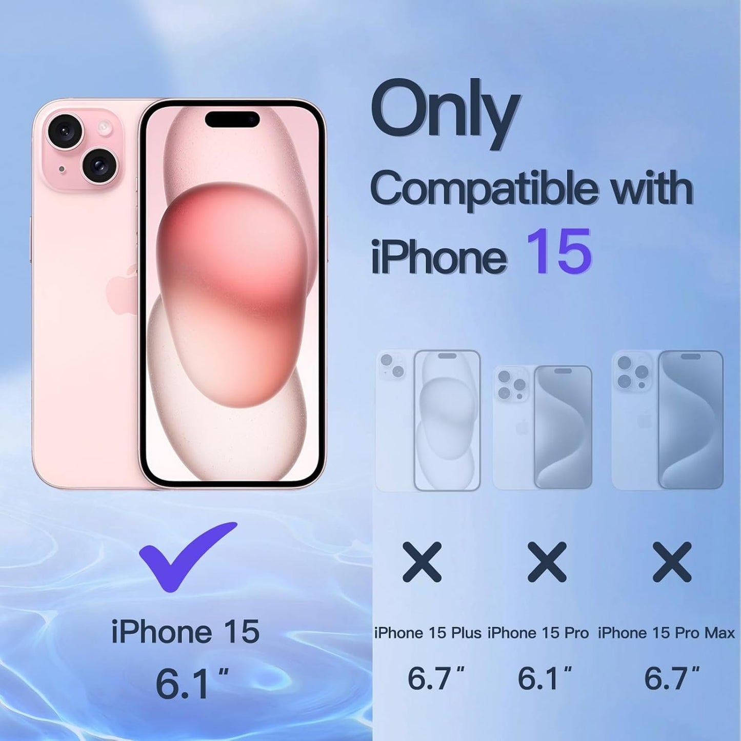 JETech Privacy Screen Protector for iPhone 15 6.1-Inch with Camera Lens Protector, Anti-Spy Tempered Glass Film, Easy Installation Tool, 2-Pack Each