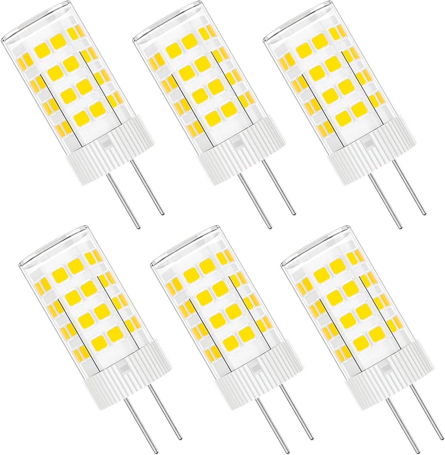 DUMILOO G4 LED Bulb 4W 6000K Daylight White 12V AC/DC T3 JC Type Bi-Pin 20-35W Halogen Equivalent Non-dimmable for Outdoor Landscape Lighting Deck Stair Step Path Lights, Home Lighting, 6 Pack