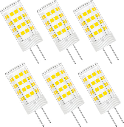 DUMILOO G4 LED Bulb 4W 6000K Daylight White 12V AC/DC T3 JC Type Bi-Pin 20-35W Halogen Equivalent Non-dimmable for Outdoor Landscape Lighting Deck Stair Step Path Lights, Home Lighting, 6 Pack