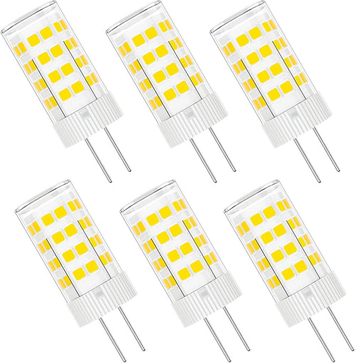 DUMILOO G4 LED Bulb 4W 6000K Daylight White 12V AC/DC T3 JC Type Bi-Pin 20-35W Halogen Equivalent Non-dimmable for Outdoor Landscape Lighting Deck Stair Step Path Lights, Home Lighting, 6 Pack
