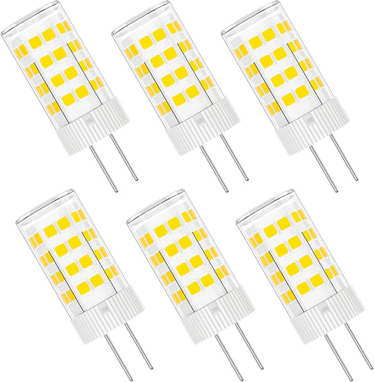DUMILOO G4 LED Bulb 4W 6000K Daylight White 12V AC/DC T3 JC Type Bi-Pin 20-35W Halogen Equivalent Non-dimmable for Outdoor Landscape Lighting Deck Stair Step Path Lights, Home Lighting, 6 Pack
