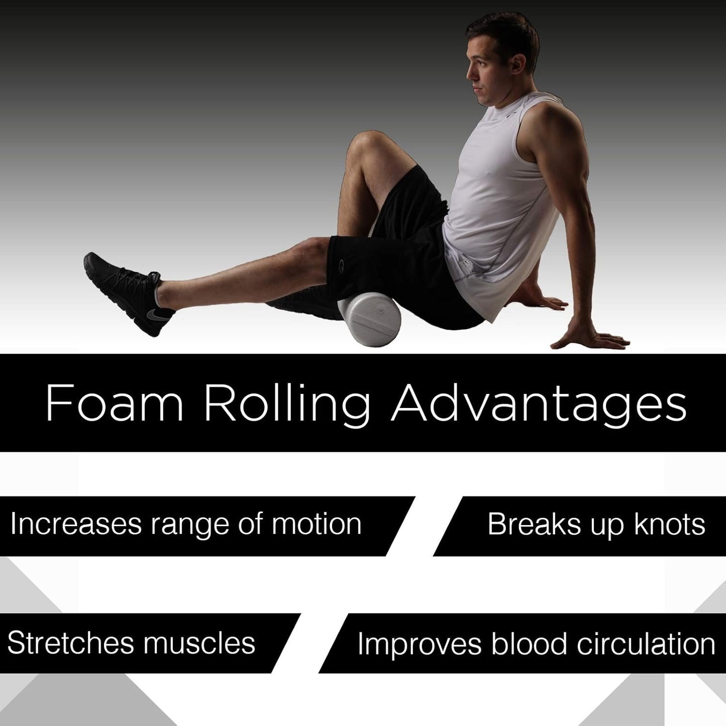 TheraBand Foam Roller, High Density Pro Foam Roller Tool for Post-Workout Recovery & Pre-Workout Warm-Up, Roll Out Muscle Soreness, 6" Diameter, White