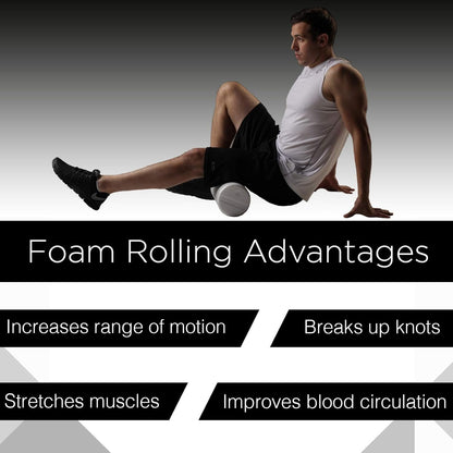 TheraBand Foam Roller, High Density Pro Foam Roller Tool for Post-Workout Recovery & Pre-Workout Warm-Up, Roll Out Muscle Soreness, 6" Diameter, White