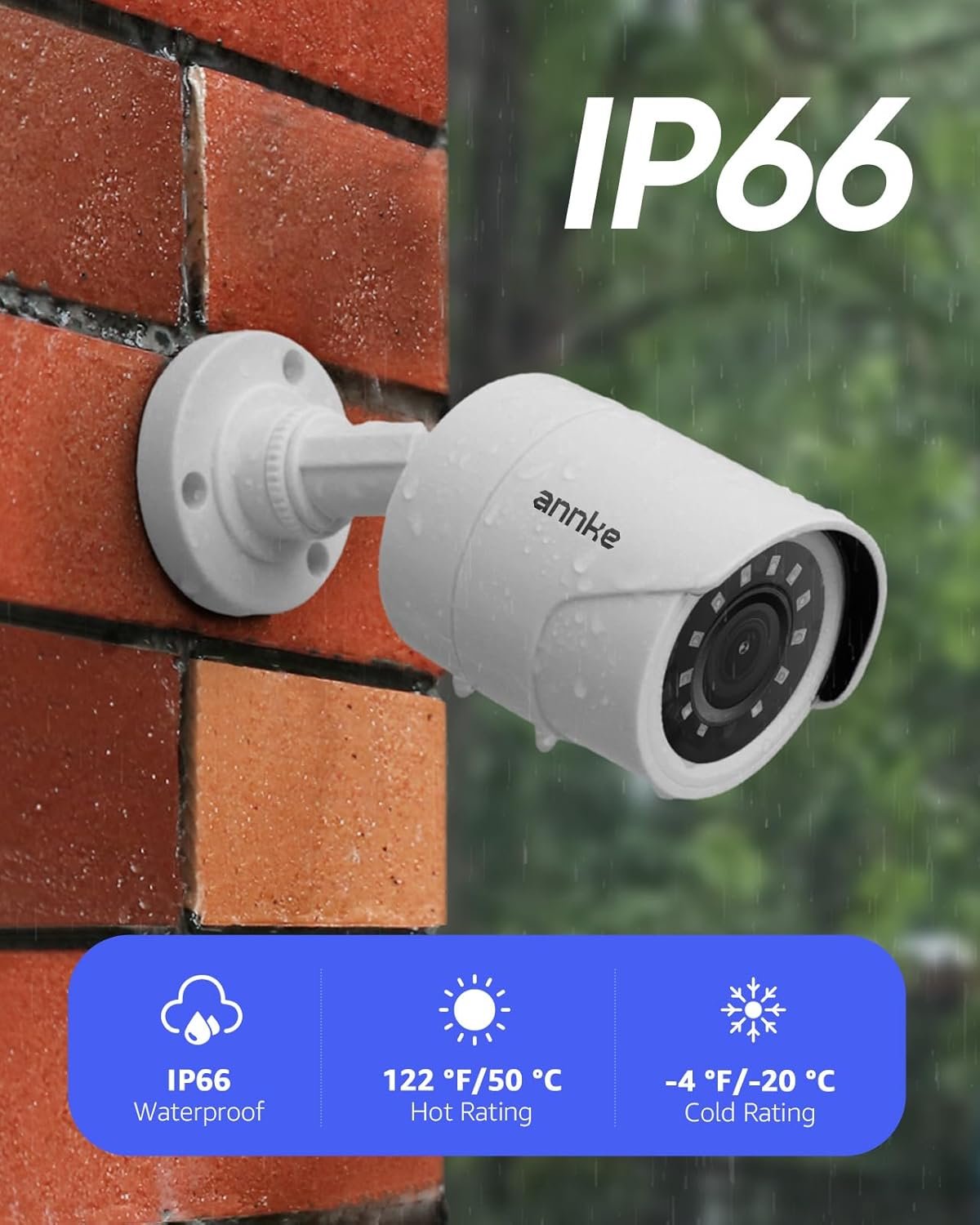 ANNKE 1080p Security Camera 4-in-1 CCTV Bullet Wired Cam, AHD/TVI/CVI/CVBS, Analog Surveillance Video Add–On Cams for Indoor/Outdoor Use, 100ft Clear Night Vision (Power Adapter Not Included)