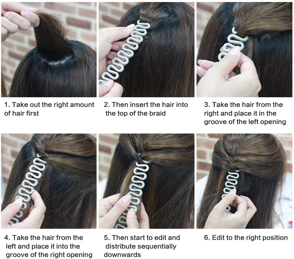 Tomedeks Hair Knitting Tool Fashion French Hair Styling Clip Twist Braid Hair Knitting Tool, For Girls and Ladies Sticky Fishbone DIY Hair Accessories (2 PCS)