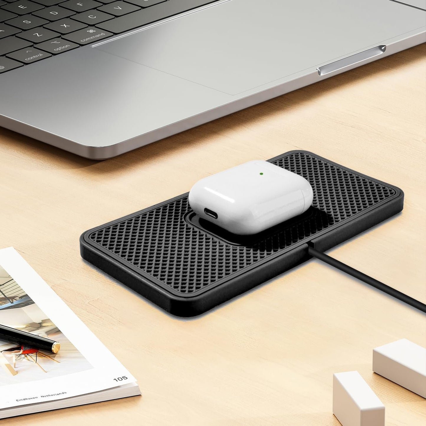 Wireless Charger Car Charging pad,SANMIDO Fast Wireless Phone Charger Cell Phone Non Slip Cordless Charging mat Compatible with iPhone 11/12/12/14/15 Galaxy S21/S22/S23/24 NOTE10 (C1P)