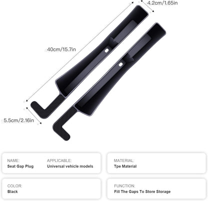 2PCS Car Seat Gap Filler Organizer,Multifunctional Car Gap Fillers with USB and Phone Holder,Auto Interior Accessories,Universal Car Seat Storage Organizer Between Seats for Phone,Keys (Black)