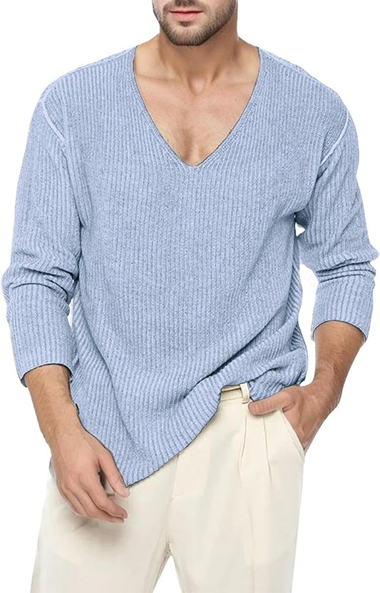 T Shirt Slim Fit Men's Basic Long Sleeve Polo Shirt with Buttons, Work Sweatshirts High Neck Polo Shirt Rock Men's Long Sleeve Pure Cotton Elegant Top Classic Stitching