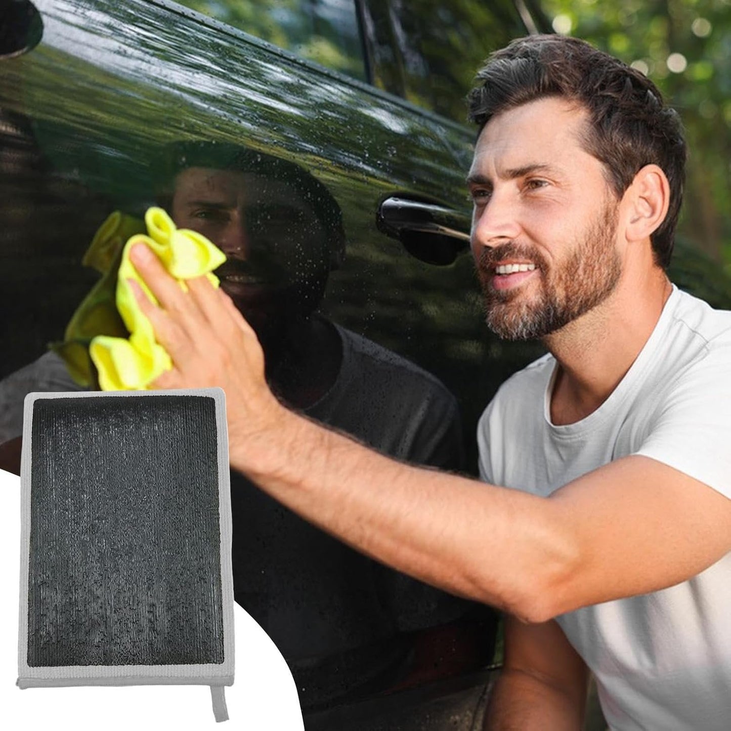 Clay Towel, Reusable Clays Cleaning Mitt, 8.62 Inches Professional Detailing Equipment, Portable Vehicle Cleaning Supplies for Wheels, Paint, Side Panels