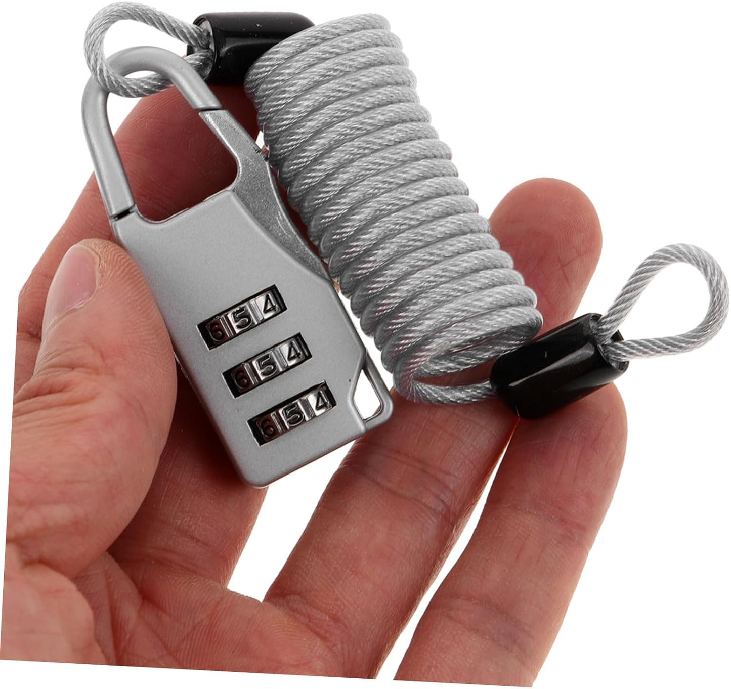 Amosfun 1Set Adjustable Theft Cable Lock for Luggage Motorcycles and Scooters Heavy Duty Spring Wire Combination Lock Design for Enhanced Security and Portability