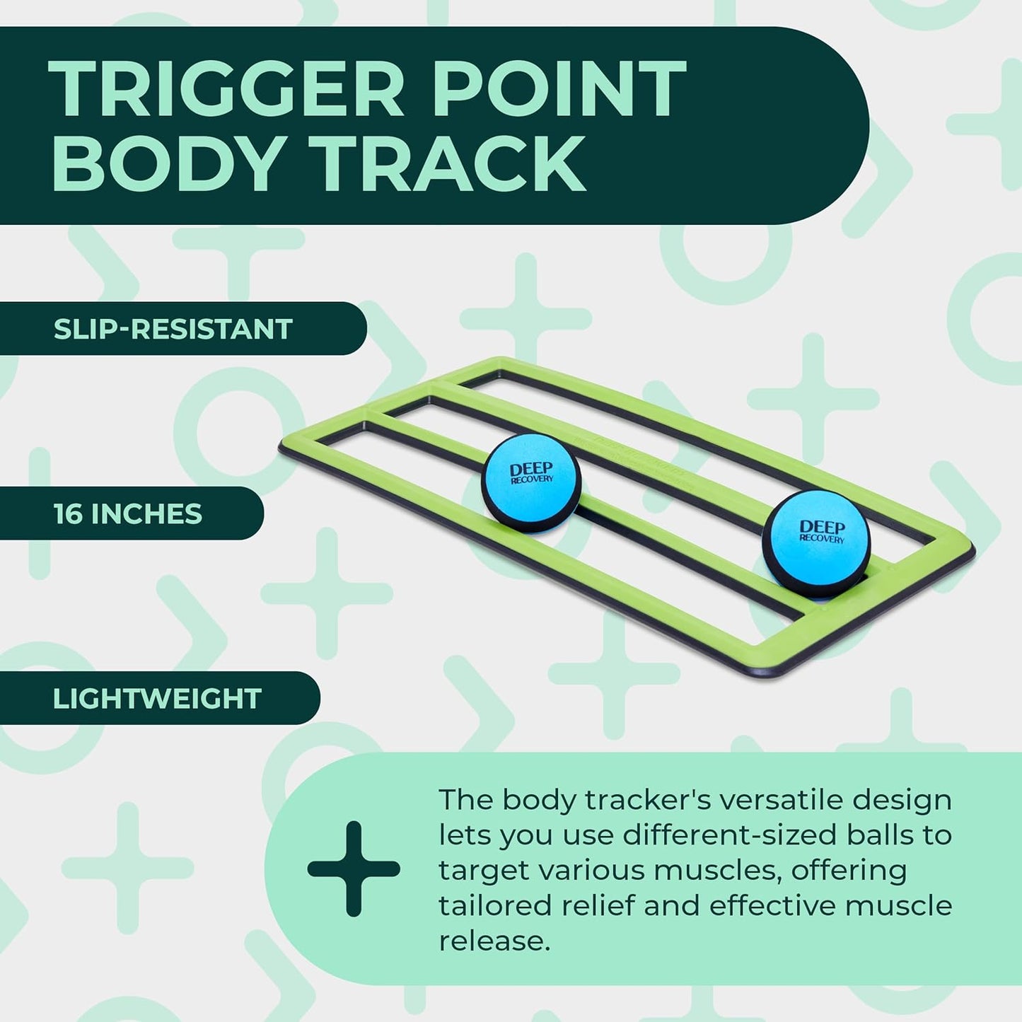 Deep Recovery Body Tracks (16 Inches) Trigger Point, Deep Tissue Massage and Sports Therapy Tool (Balls Sold Separately)