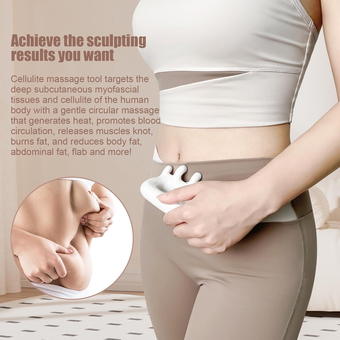 Vemoky Fascia Blaster for Cellulite Trigger Point Massage Tool Anti Cellulite Massager Tool Reaching Deep Myofascial Tissue Throughout The Body Release Muscle Knot Reduction Cellulite Tightening Skin