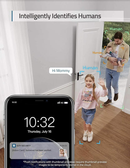 eufy Security Solo IndoorCam P24, 2K, Pan & Tilt, Indoor Security Camera, Wi-Fi Plug-in Camera, Human & Pet AI, Voice Assistant Compatibility, Night Vision, Motion Tracking, HomeBase not Compatible