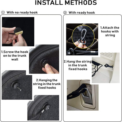 Car Rear Cargo Net, Heavy Duty Cargo Net Stretchable, Adjustable Elastic Storage Organizer Net, Trunk Cargo Storage Net with Hooks, Universal Fit for Car, Vehicle, SUV (35.4"x15.8")