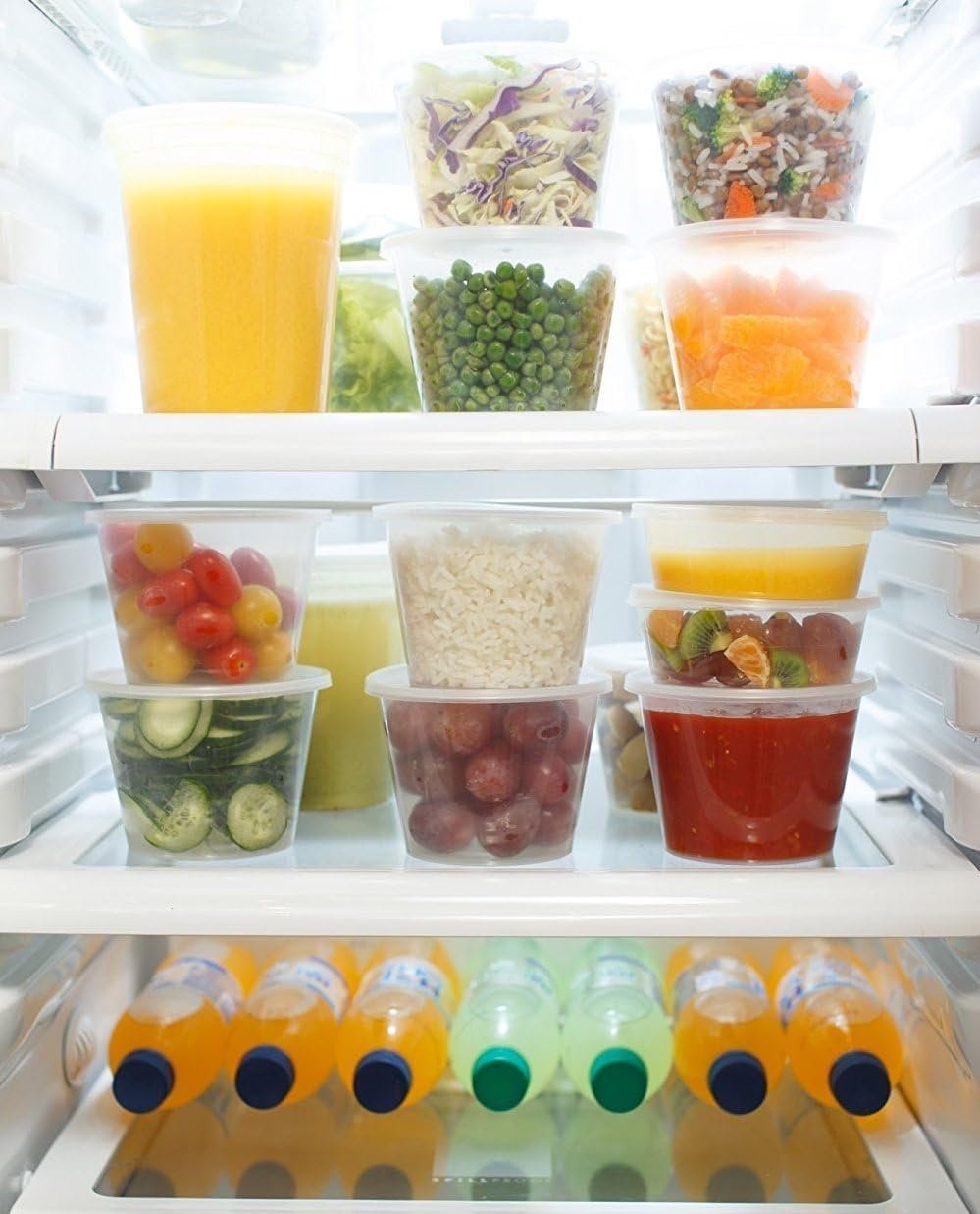 Plastic Food Storage Containers with Lids - Restaurant Deli Cups/Great for Slime, Party Supplies, Portion Control - Leakproof and Microwave Safe - BPA Free (40, 40 Pack, Circular, 16, Ounces)