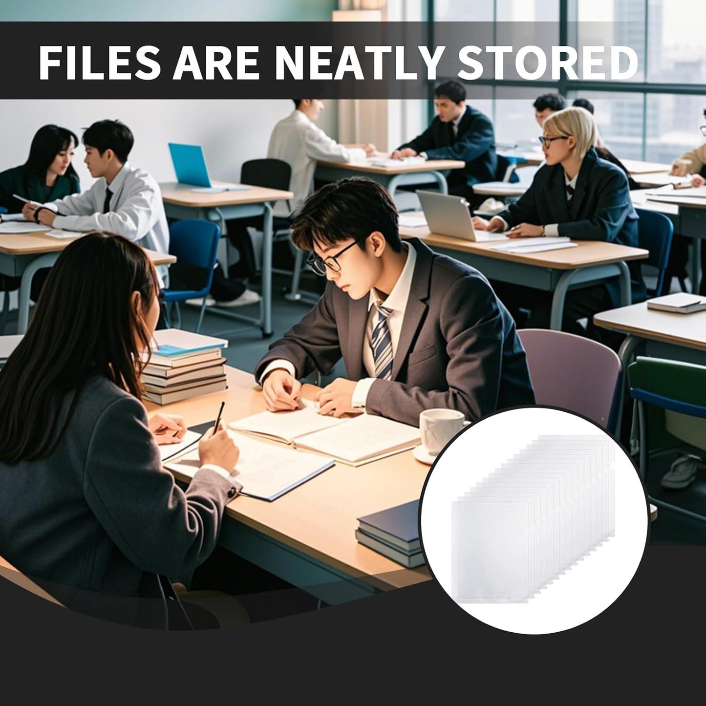 Clear Plastic Document File Folder 30 PCS A4 Size Clear Transparent Folder for Chool Home Work Office Organizationchool Home Work Office Organization(Transparent Folder(30pack))