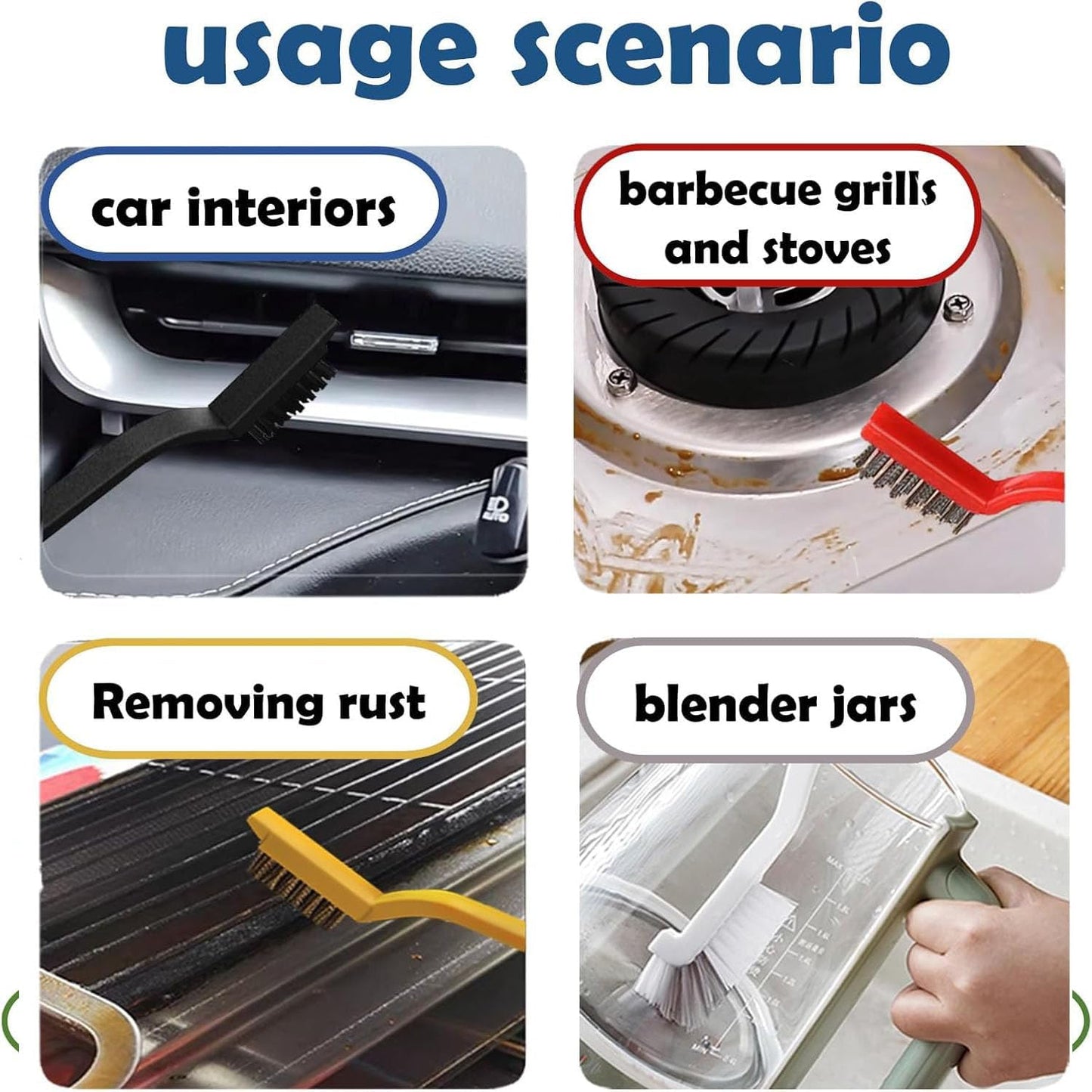 Shengsenfu Crevice Cleaning Brush Set, Multifunctional Cleaning Tools, Hard Bristle Crevice Brushes for Household Use, Bathroom Tiles & Kitchen Cleaner, Scrub Brush Tool for Hard-to-Reach Tight Space