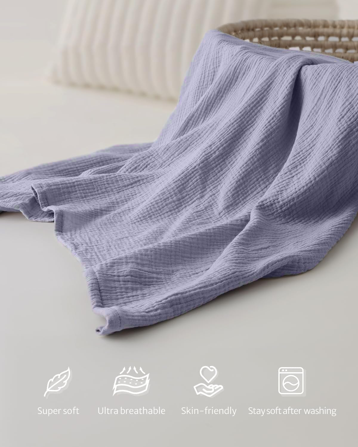 Baby Breastfeeding Cover, Muslin Nursing Cover With Rigid Hoop - Breathable Privacy Apron for Mothers, 360Â° Full Coverage (Blue)