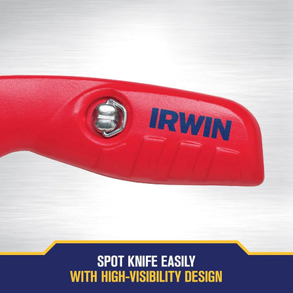 Irwin 2088600 Self Retracting Safety Knife with Ergonomic NoSlip Handle