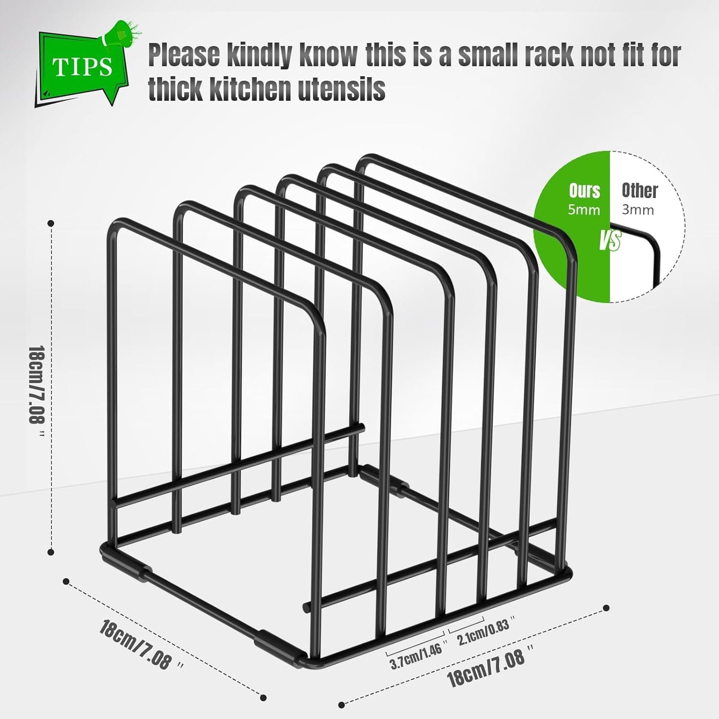 Kitchen Cabinet Cutting Board Organizer, Steel Cookware Holder,Space-Saving 5-Tier Divided Rack for Skillets Baking Tray Sheets Storage (1)