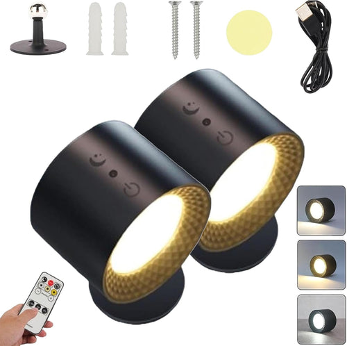 Glow Right Smart+ Halo Lux, Indoor Everywhere Light 2.0, 360°Rotation, Magnetic Installation, Double-Sided, Black, Wall Light, 3.15 x 2.36 x 4.72 inches