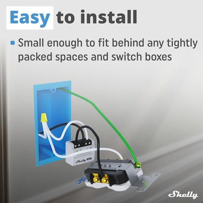 Shelly PM Mini Gen 3 | WiFi & Bluetooth Smart Power Meter 1 Channel 16 A | Home Automation | Compatible with Alexa & Google Home | iOS Android App | No Hub Required | Smart Schedules