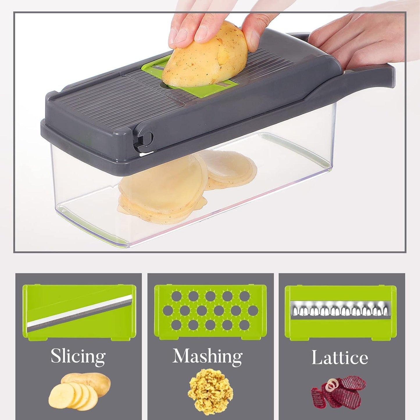 16-in-1 Vegetable Cutter Vegetable Chopper,Multifunctional Food Chopper, Kitchen Professional Vegetable Slicer Dicer Cutter, Food Chopper Accessory, Manual Hand Cooking Gadget for Kitchen Tool.