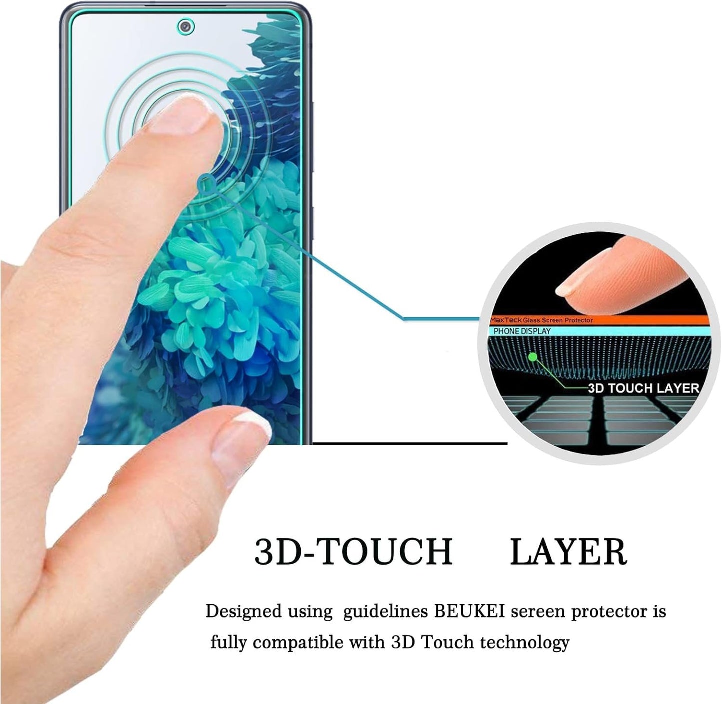 beukei (4 Pack) Compatible for Samsung Galaxy S20 FE 5G / Galaxy S20 FE 5G UW [ Not Fit S20/S21FE/S21] Screen Protector Tempered Glass,Touch Sensitive,Case Friendly, 9H Hardness