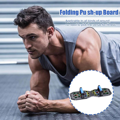 Pushup Board, Non Slip Foldable Pushup Stand, Multi Angle Training Equipment for Strength, Muscolo Building, Home Gym Workout Gear for Men and Women, Compact PC Material,