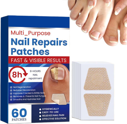 Nail Repair Patches, 60 Pieces Long-Lasting Nails Care Patch, 20g Breathable Toenail Sticker, Ideal for Recovery Restoration, Home, Travel, Adults, Professional, Beginners
