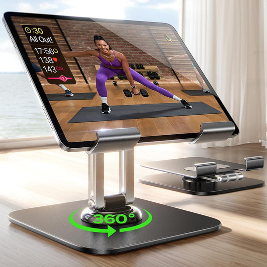 LISEN for iPad Stand Holder Adjustable Tablet Stand for Desk, 2025 iPad Accessories Rotating Display Stand PC Office Accessories Desk Women Kindle Table Mount/PS/Switch iPhone 12.9"-4.7"