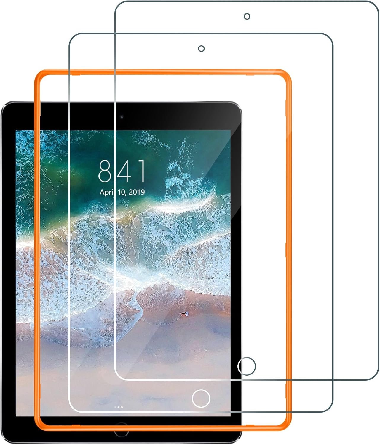 [2 Pack] Coolpow for iPad Air 2 Screen Protector, iPad 9.7 Inch Screen Protector Tempered Glass Film, iPad 6th/5th Generation Screen Protector (2018/2017 Model), iPad Air 1/ iPad Pro 9.7 Inch.