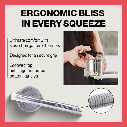 Beast Canteen Potato Ricer - 18/8 Stainless Steel, Silver, Professional Kitchen Tool, Press, Large Masher