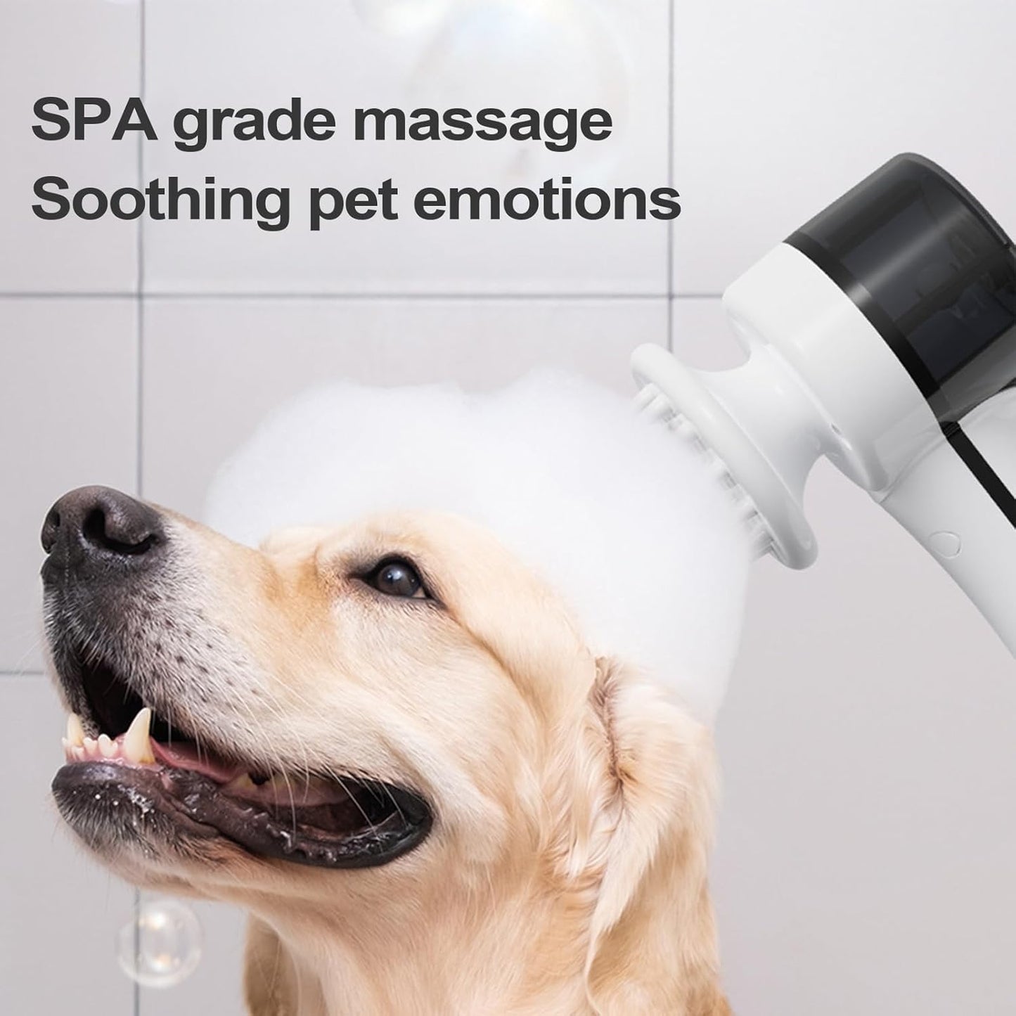 Dog Bath Brush, Foaming Massage Comb, Fast Charging, Compact Design Automatic Washable for Shower or Bathtub Use, Dog Grooming and Bathing, 7.09x3.54x2.76 Inches