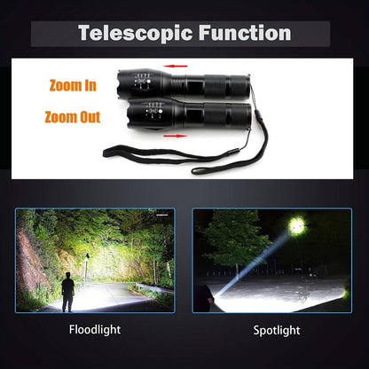 MVIOCS 5 Pack Flashlights High Lumens, Powerful Tactical Flashlights with 5 Modes, Waterproof Zoomable Small LED Handheld Flash Light for Home Emergencies Camping Hurricane