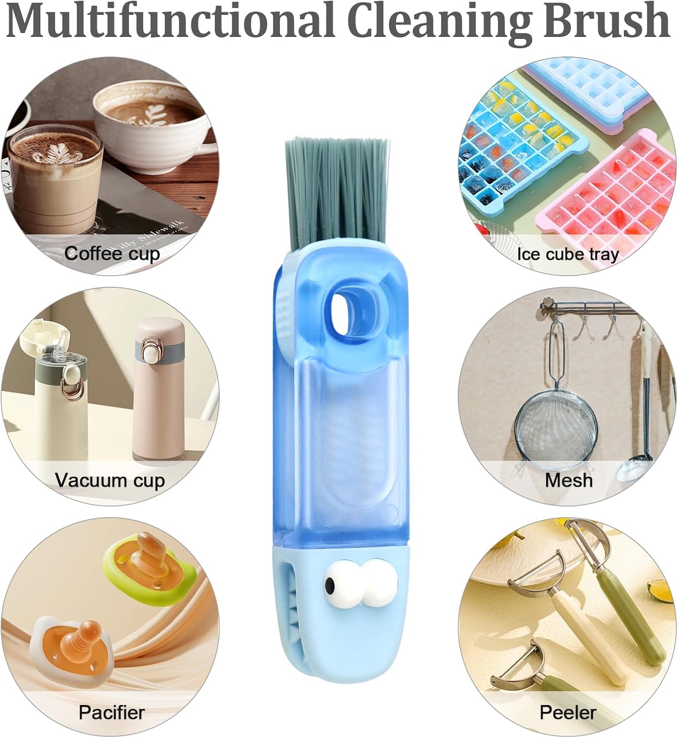 ASSRECT 4 in 1 Cup Lid Cleaning Brush 3pcs Multifunctional Cleaning Brush Portable Crevice Cleaning Brush Set for Bottle Gap Tight Spaces Cup Essential Cleaning Tools for Home Kitchen