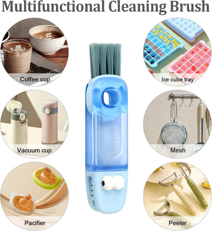 ASSRECT 4 in 1 Cup Lid Cleaning Brush 3pcs Multifunctional Cleaning Brush Portable Crevice Cleaning Brush Set for Bottle Gap Tight Spaces Cup Essential Cleaning Tools for Home Kitchen