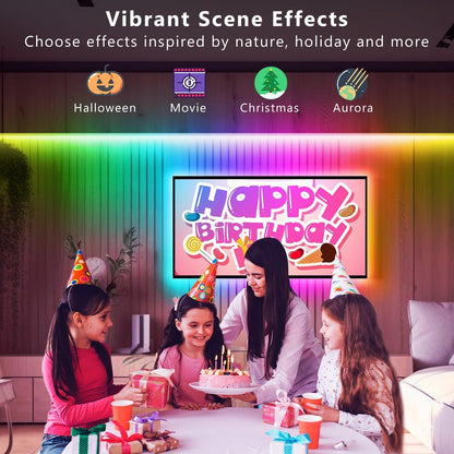 DAYBETTER Under Cabinet Lighting, 20ft RGBWIC Under Cabinet Lights, 360 LEDs (60 LEDs per 3.2ft/1M), Smart RGB+White(6500K) 4 Color in 1 High Density LED Lights with Built-in IC Chips, 6 PCS